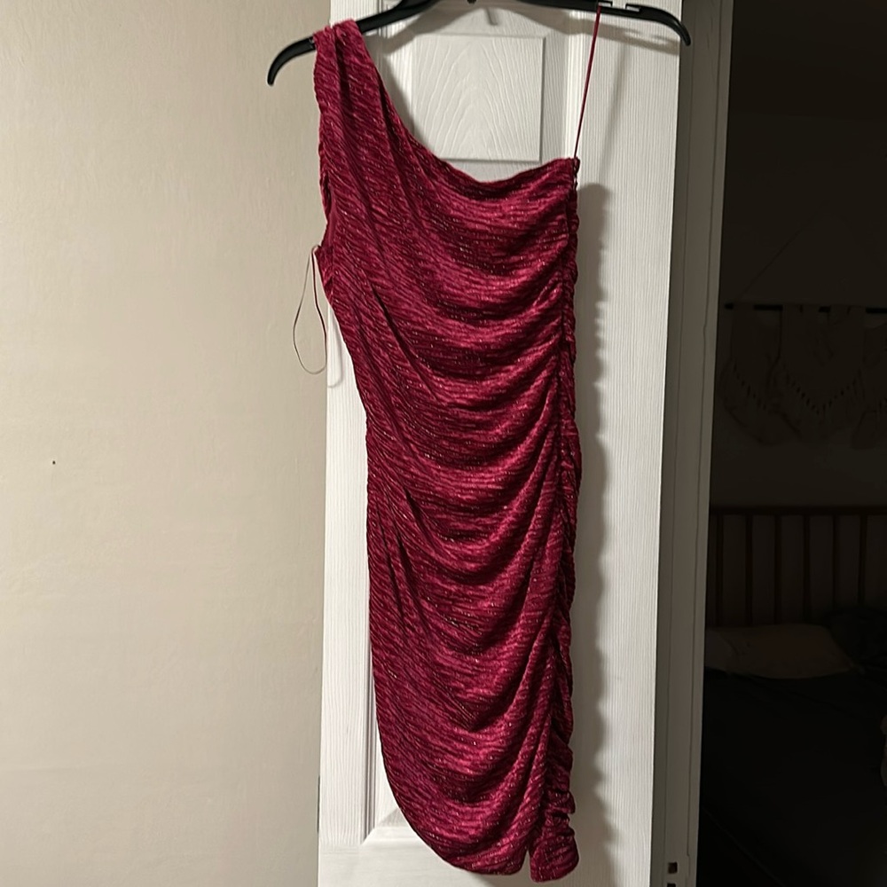 NWOT VICI magenta velvet dress sz.S